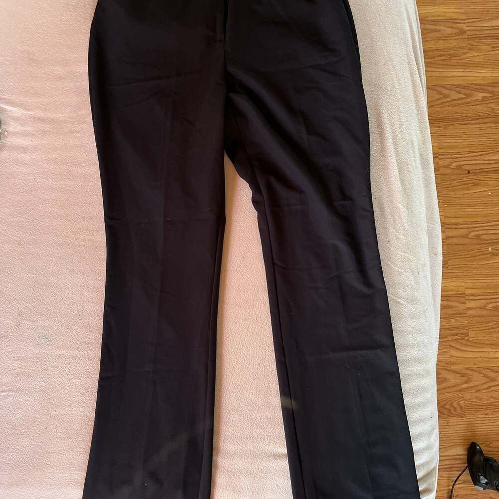 Liz Claiborne Audra Black Mid Rise Straight Leg Dress Pants